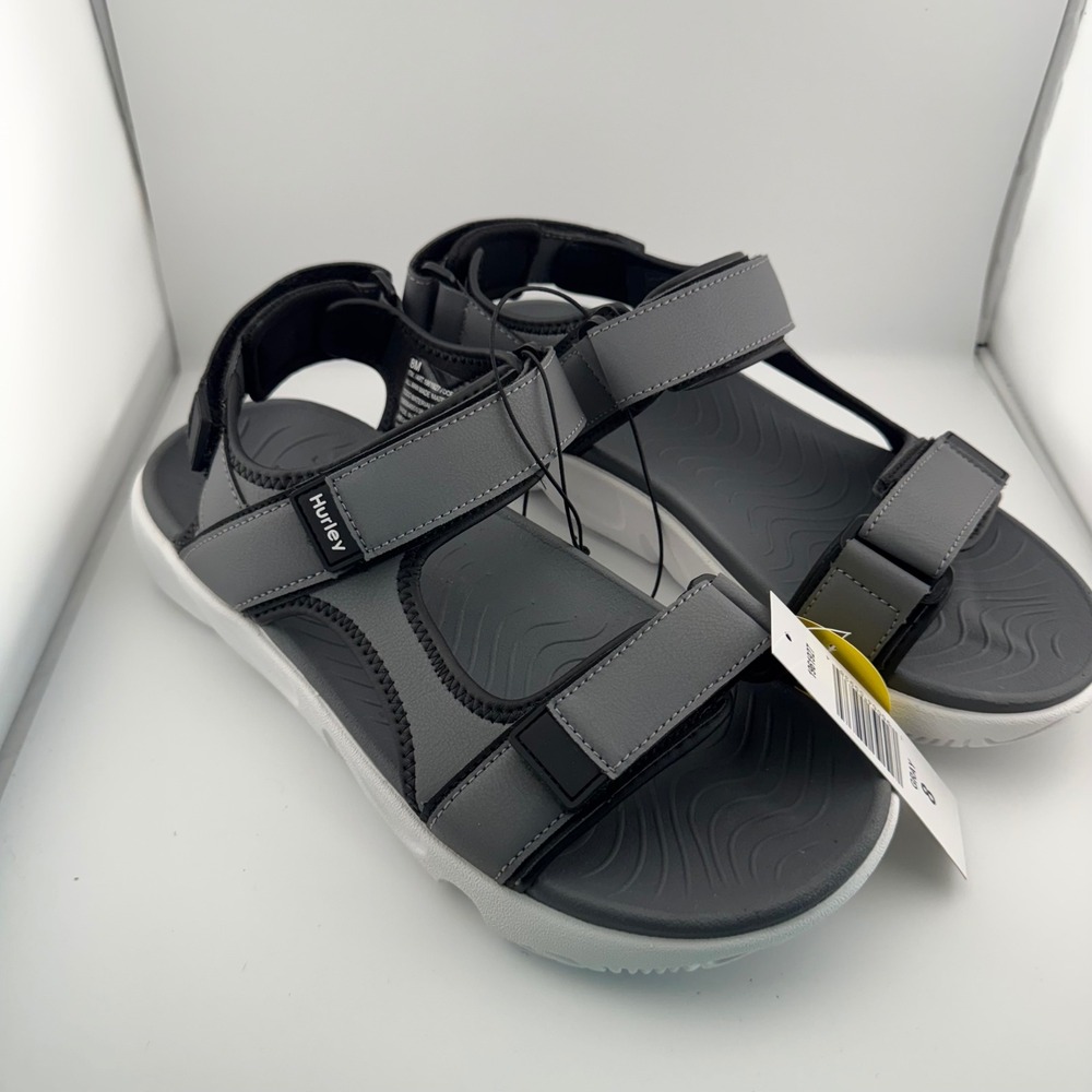 Hurley Oceanside Sport Sandals Mens 8 Gray New Adjustable Straps 1961927 Walking